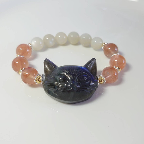 選べる4種 眠り猫 天然石置物 重さ70g-80g前後 癒しの眠り猫 愛おしい