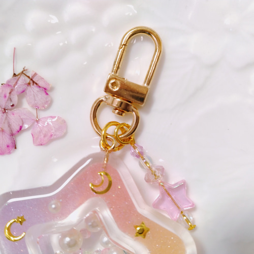 レインボーの星のダブルシェイカーキーホルダー その他アクセサリー