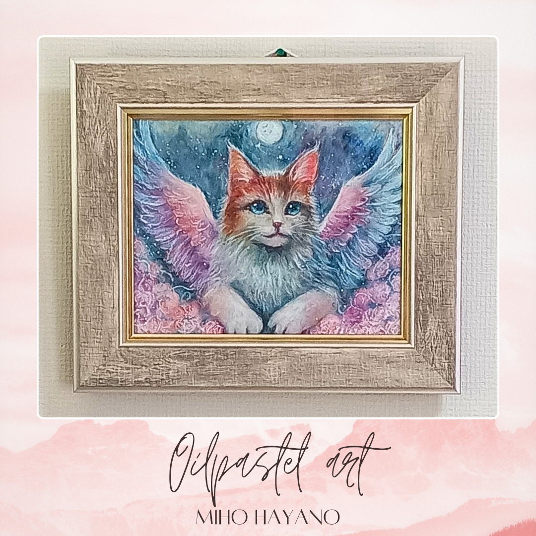 絵画。原画☆キャンバスF10【かわいい猫たちが一緒に香ばしいお