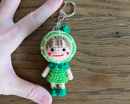 メロンソーダくんのあみぐるみキーホルダー◎ メロンソーダ クリームソーダ キーホルダー かぎ編み