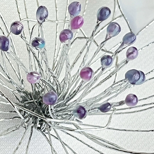 一点物　銀河　月×大きな紫陽花リース　ディップアート　アート　ワイヤークラフト 一点物 銀河 月×大きな紫陽花リース ディップアート アート