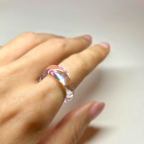 ガラスリング 〜 nuance 〜 透明 5号 〜 18号 送料無料 ガラス 指輪