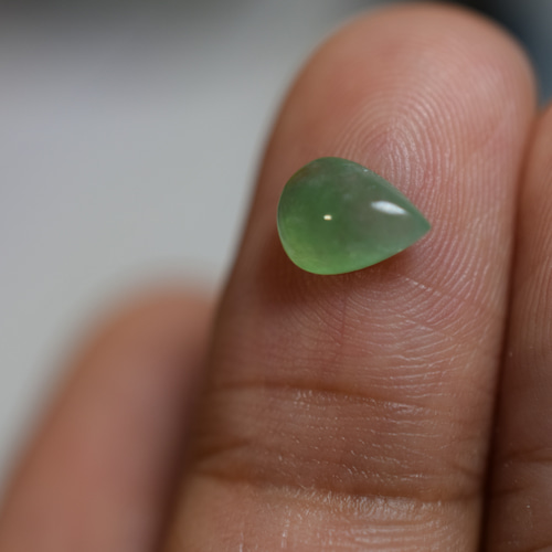 RS5-93 宝石質 氷種 若緑 雫 ミャンマー産天然 A貨 本翡翠 ルース 裸石