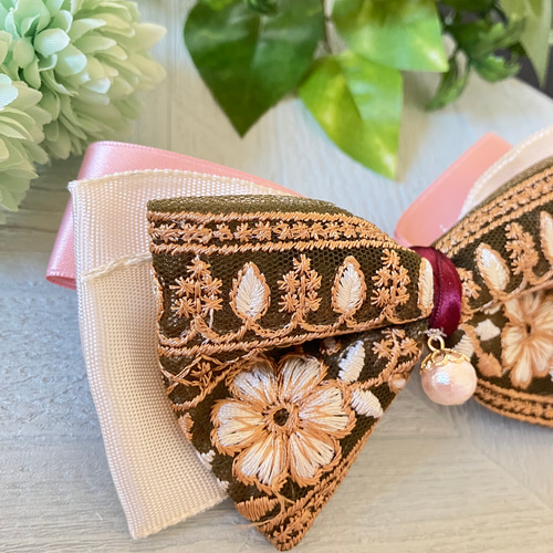 Dior ヴィンテージ ゴールド リボン バレッタ Dior ヴィンテージ