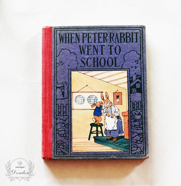ピーターラビット絵本1921年"WHEN PETER RABBIT WENT TO SCHOOL"【s0070】 1枚目の画像