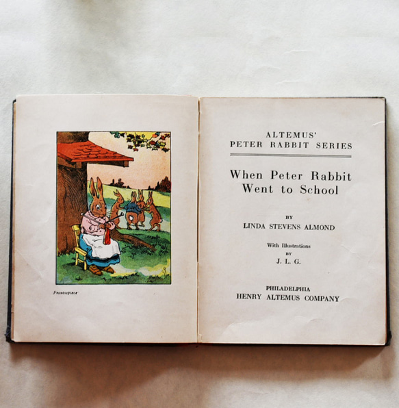 ピーターラビット絵本1921年"WHEN PETER RABBIT WENT TO SCHOOL"【s0070】 4枚目の画像