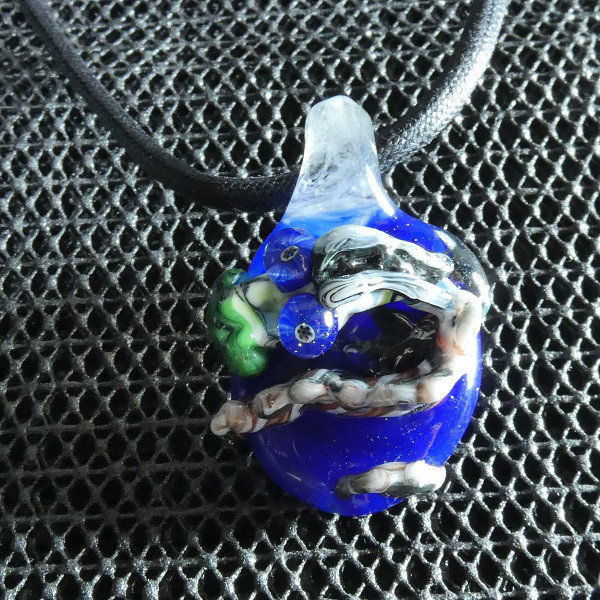 龍（ドラゴン）NO.11（ガラス、とんぼ玉、ネックレス、一点物）