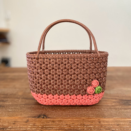 クラフトバンドのかごバッグ 花結び mini かごバッグ atelier