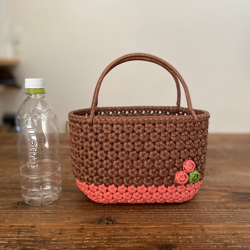 クラフトバンドのかごバッグ 花結び mini かごバッグ atelier クラフトバンドのかごバッグ 花結び mini かごバッグ atelier