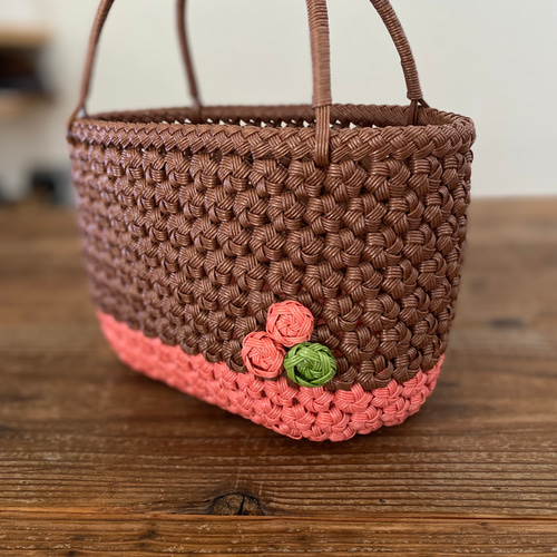 クラフトバンドのかごバッグ 花結び mini かごバッグ atelier