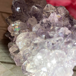 レインボー✨　サボテンアメジスト　クラスター 原石　ラフストーン　紫水晶 3枚目の画像