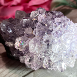 レインボー✨　サボテンアメジスト　クラスター 原石　ラフストーン　紫水晶 1枚目の画像