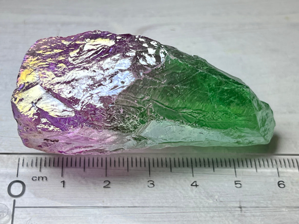 七色の夢໒꒱✨　オーラ　水晶　ラフストーン　原石　クリスタル 6枚目の画像