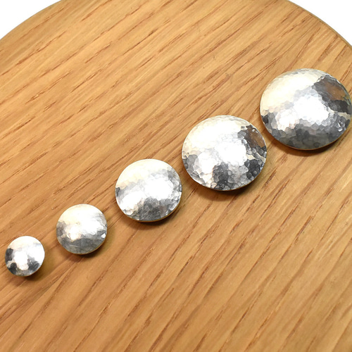 コンチョ レザークラフト金具 silver925 槌目模様 12mm ボタン 工房