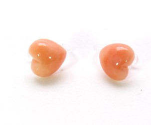 宝石珊瑚　さんご　アクセサリー・ジュエリ－　イヤリング・ノンホールピアス　 c w-0468