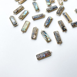 【4個】アバロンシェルチャーム＊長方形 2枚目の画像