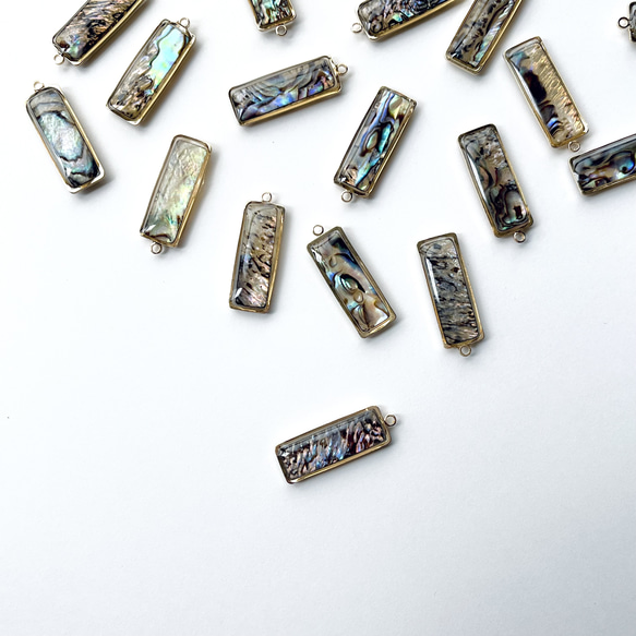 【4個】アバロンシェルチャーム＊長方形 1枚目の画像