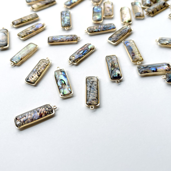 【4個】アバロンシェルチャーム＊長方形 4枚目の画像