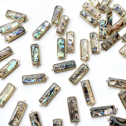 【4個】アバロンシェルチャーム＊長方形 3枚目の画像