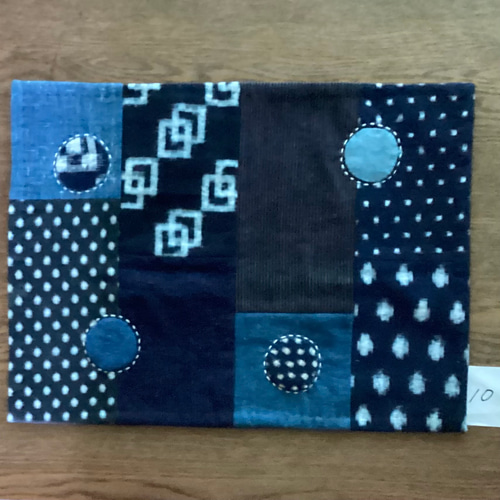 藍 かすり 縞つなぎのランチョンマット 花瓶敷き A その他インテリア