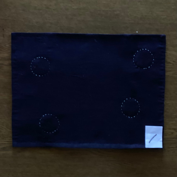 藍　かすり　縞つなぎのランチョンマット　花瓶敷き　A 8枚目の画像