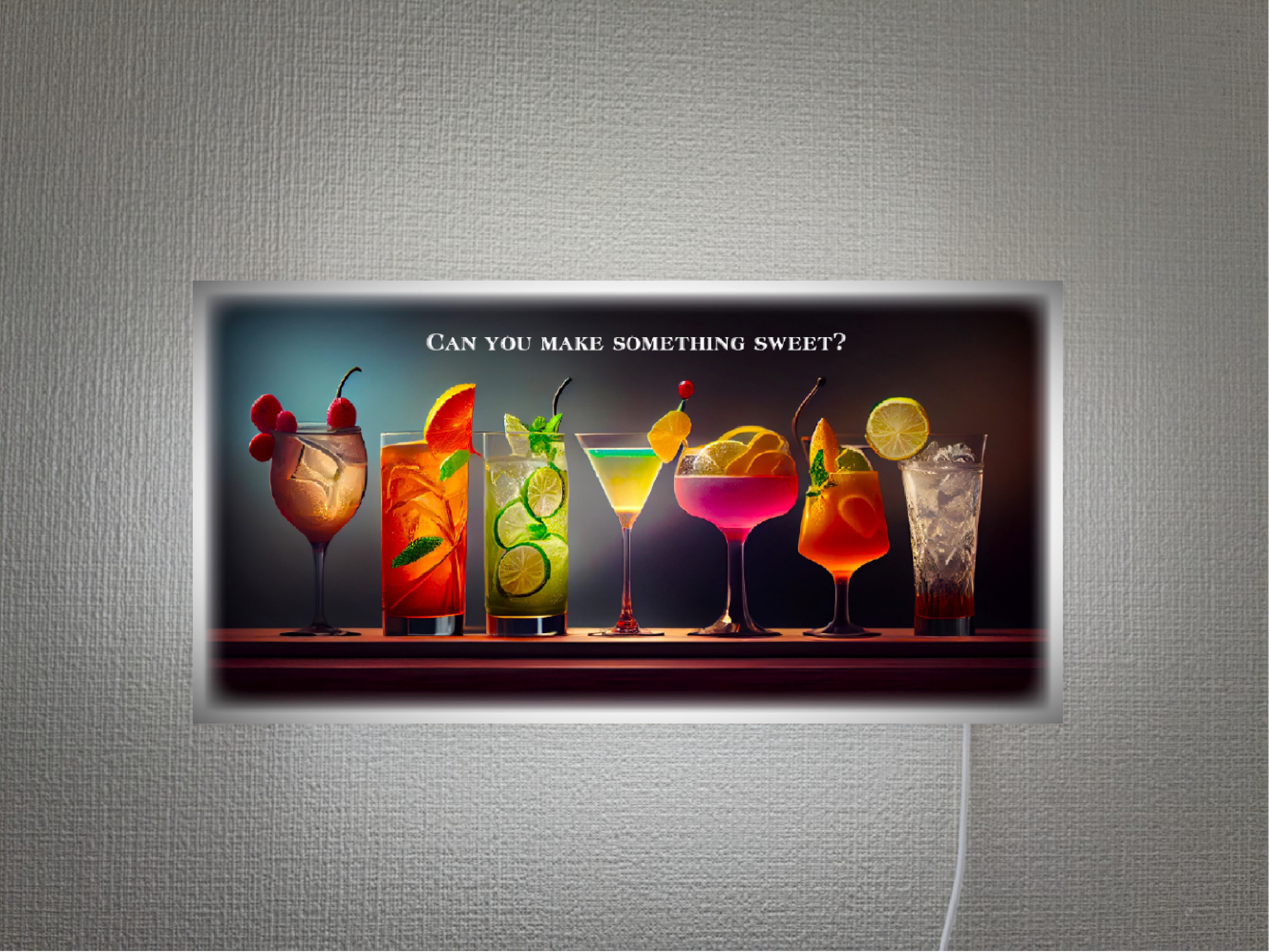 【壁掛け Lサイズ】カクテル パブ カフェ バー スナック リキュール 店舗 自宅 照明 看板 置物 雑貨 ライトBOX