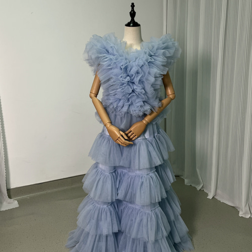 送料無料！パーティードレス オンショルダードレス 編み上げ ロング  