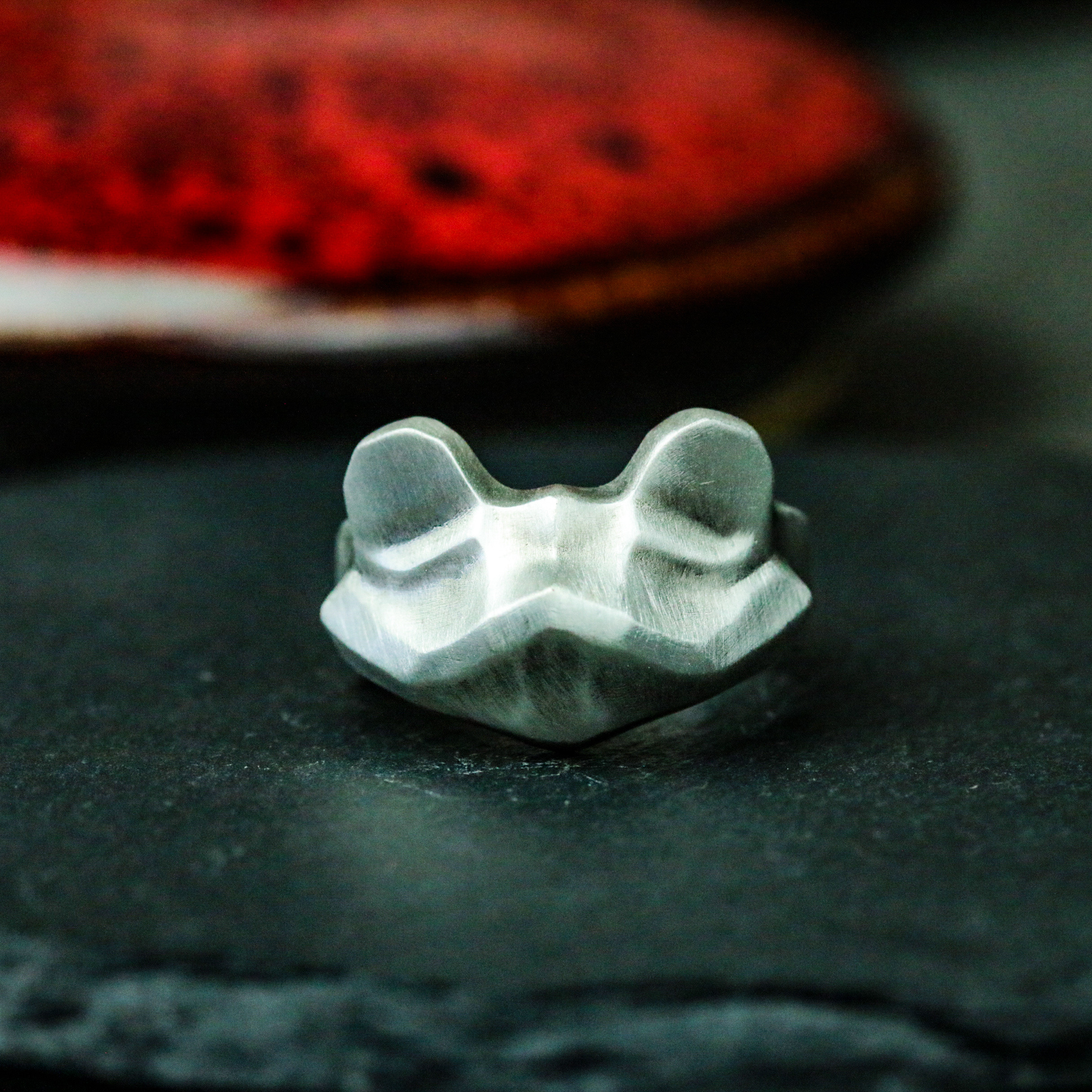 バットシルバーリング 幾何学的デザイン、トレンディな動物デザイン、パーソナライズされたハンドメイドリングギフト、多目的な