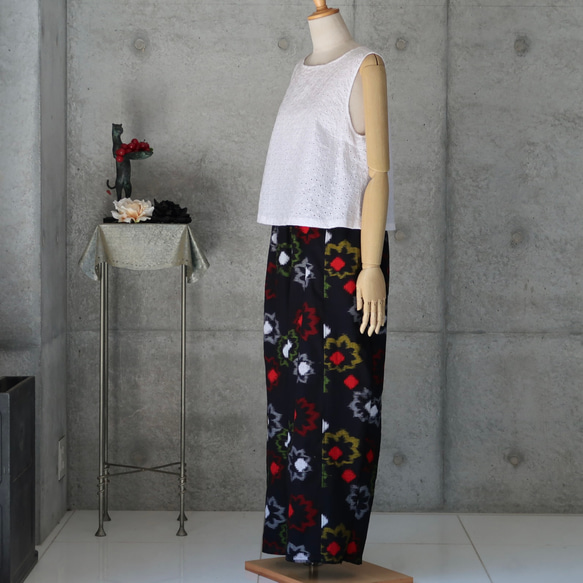 久留米絣　ぷっくらパンツ　 フリーサイズ   　着物リメイク　 4枚目の画像