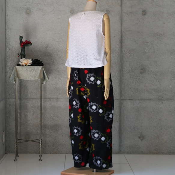 久留米絣　ぷっくらパンツ　 フリーサイズ   　着物リメイク　 5枚目の画像