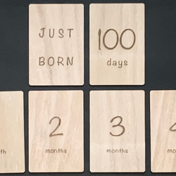 木製　マンスリーカード　月齢カード　シンプル　オーダー　予約　ハンドメイド 2枚目の画像