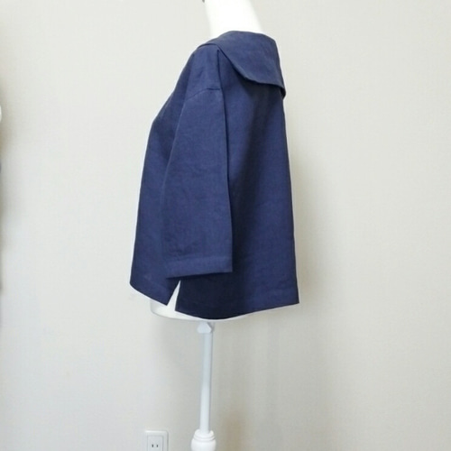 リネン100%】七分袖の大人セーラーカラーブラウス ブラウス Chapeau de