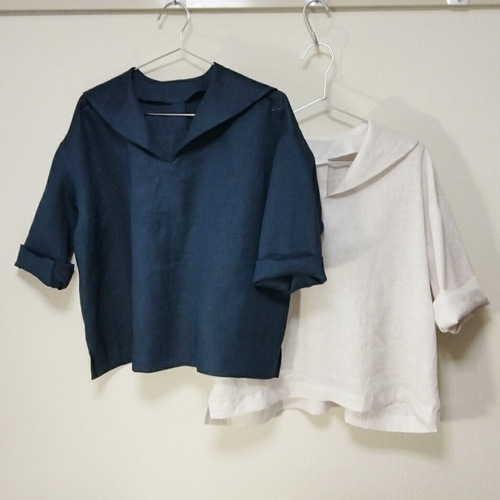 大人気作家様　リネン　ブラウス　smam+様 AMBIDEX Store 60/1リネンワイドシャツブラウス(F クロ): yuni