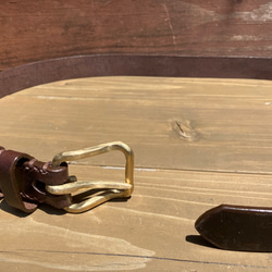 手作り真鍮バックルレザーベルト　焦茶 6枚目の画像