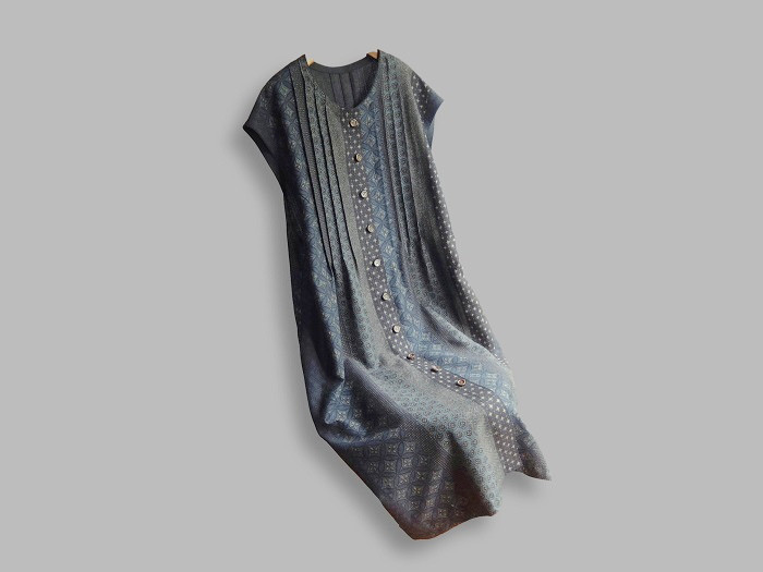 ～Series紬…デザイン選択・正絹紬・立涌文様渋浅橙～