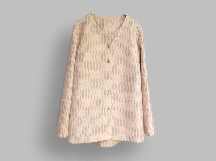 ～Series紬…デザイン選択・正絹紬・立涌文様渋浅橙～