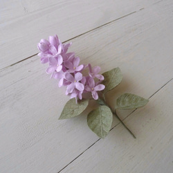 リネンの花　ライラックのコサージュ ピンクパープル 3枚目の画像