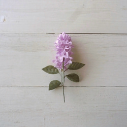 リネンの花　ライラックのコサージュ ピンクパープル 4枚目の画像