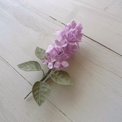 リネンの花　ライラックのコサージュ ピンクパープル 2枚目の画像