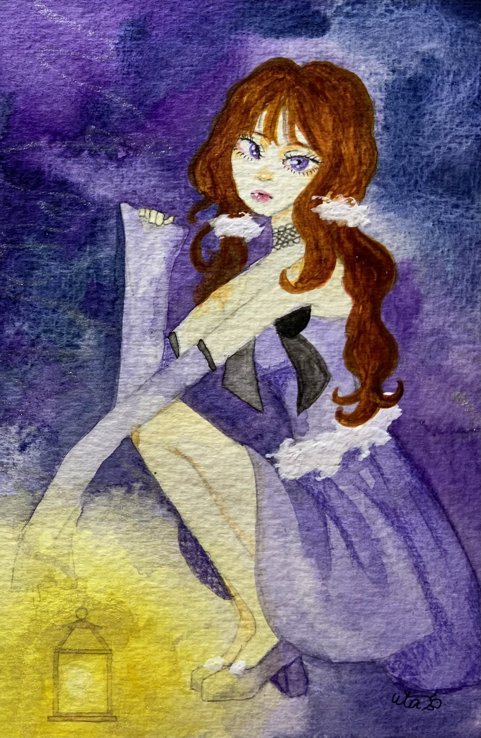 「最果て案内人　雲」水彩画