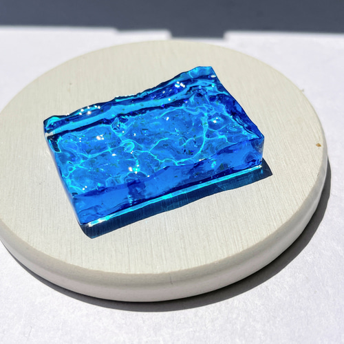 蛍のような輝きブルーの海の置物 / インテリア / 波 / オブジェ その他