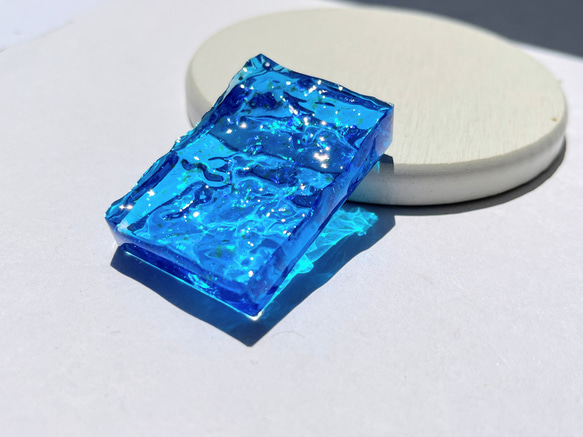 蛍のような輝きブルーの海の置物☆/ インテリア / 波 / オブジェ