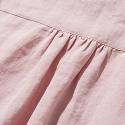 採用優質亞麻布料製成的襯衫，具有自然紋理 四分之三袖襯衫 淺粉色 240503-4 第10張的照片