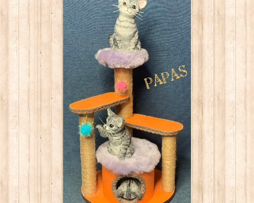 キャットタワーにアメショー3匹 その他置物 PAPAS 通販 17663816 