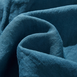 採用優質亞麻布料製成的襯衫，具有天然紋理 四分之三袖襯衫 孔雀藍 240503-5 第13張的照片