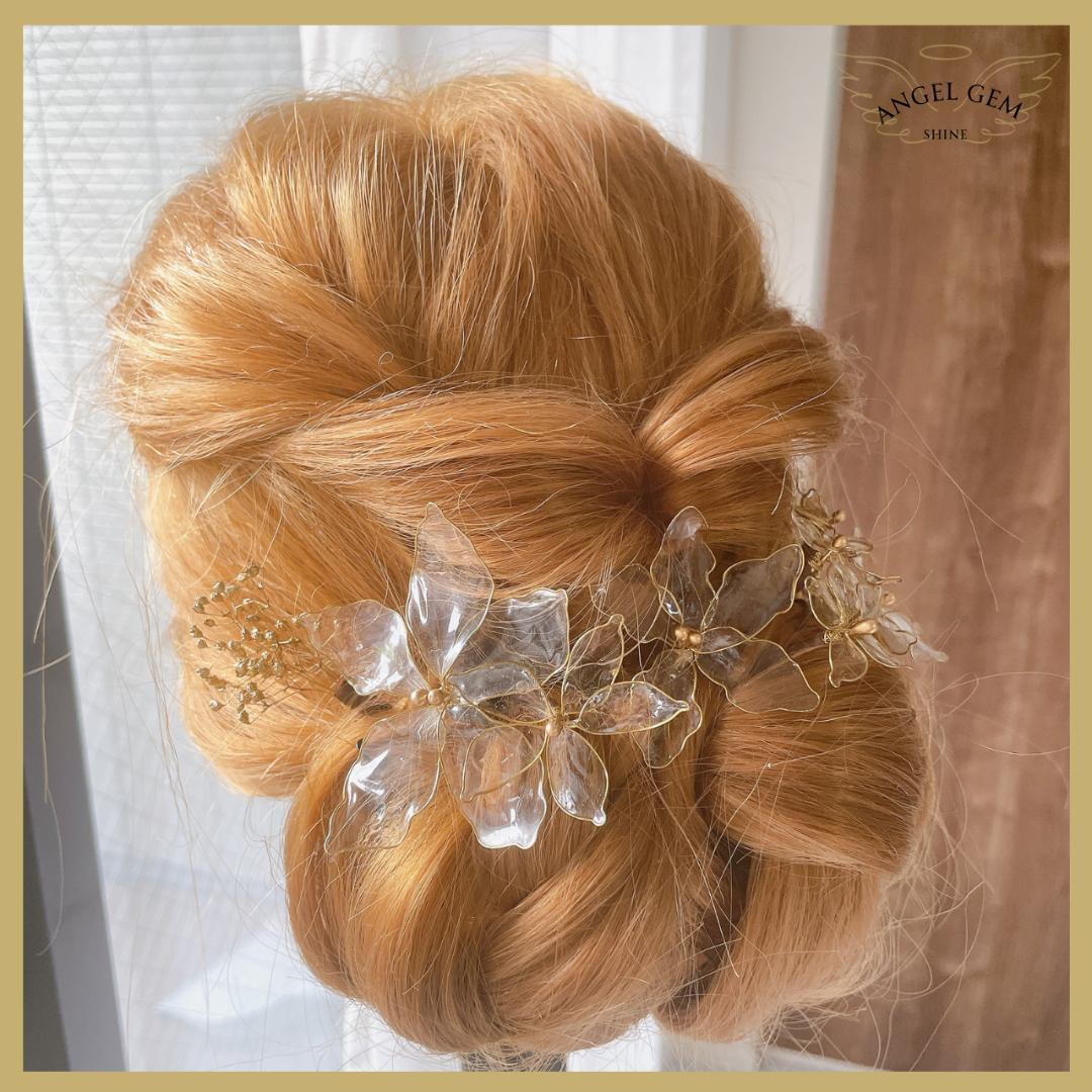 髪飾り 成人式 ブライダル 卒業式 結婚式 アメリカンフラワーディップフラワー