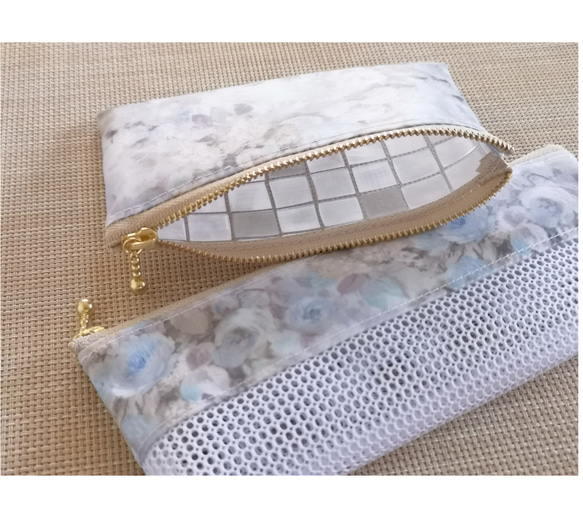 ハンドメイド　歯ブラシケース　クリスタルミニポーチ　リバティ　ハムステッドサマー 3枚目の画像