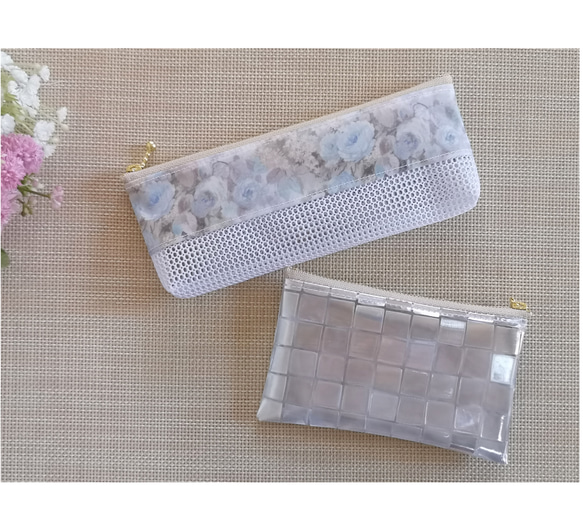 ハンドメイド　歯ブラシケース　クリスタルミニポーチ　リバティ　ハムステッドサマー 1枚目の画像