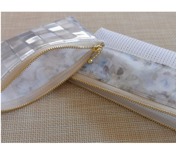 ハンドメイド　歯ブラシケース　クリスタルミニポーチ　リバティ　ハムステッドサマー 4枚目の画像