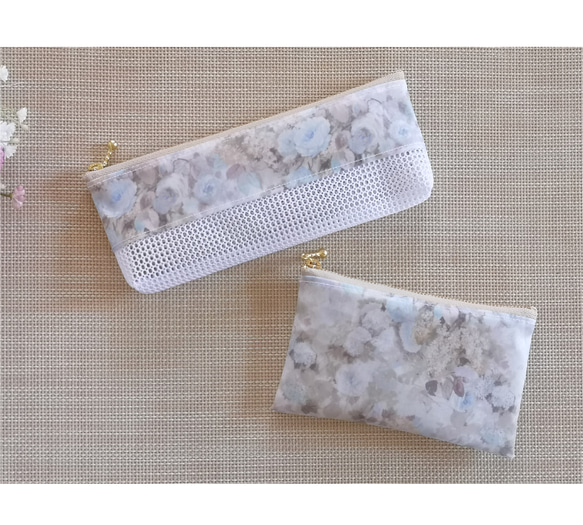 ハンドメイド　歯ブラシケース　クリスタルミニポーチ　リバティ　ハムステッドサマー 2枚目の画像